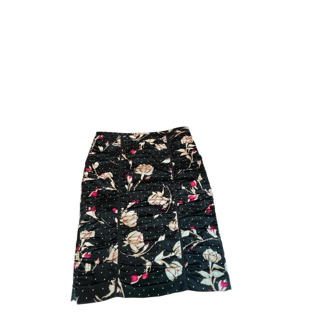 Sz 6 White House Black‎ Market Soft A line Floral Layered Lined Skirt Waist 30"